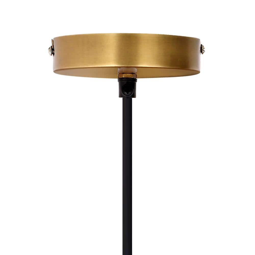 Antique Brass Globe Shade Pendant Light with Adjustable Height