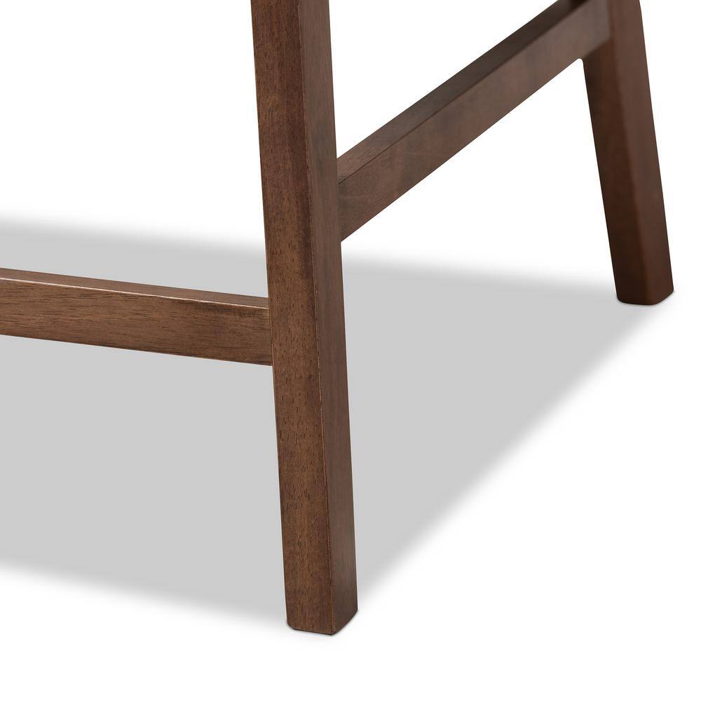 Walnut and Light Grey Modern Counter Height Barstool Set
