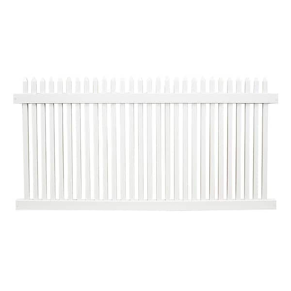 Weatherables Hartford 3 ft. H x 6 ft. W White Vinyl Picket Fence Panel Kit
