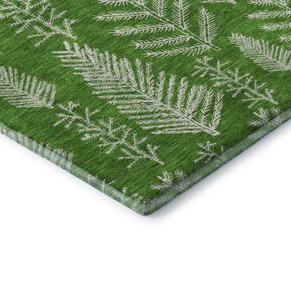 Mayfield Premium Machine Washable Abstract AMF1813 Green 10 ft. x 14 ft. Area Rug
