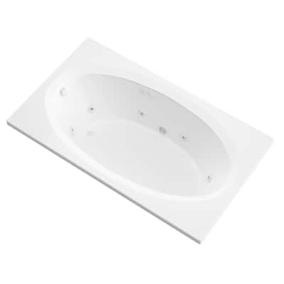 Imperial 7 ft. Rectangular Drop-in Whirlpool Bathtub in White