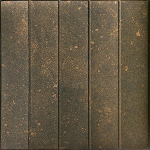 Bead Board Rusted Steel 1.6 ft. x 1.6 ft. Decorative Foam Glue Up Ceiling Tile (21.6 sq. ft./case)