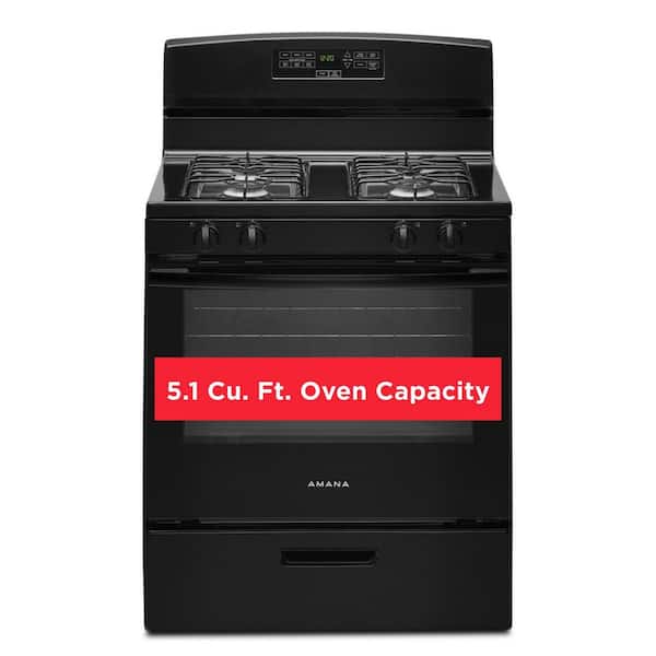 30 in. 4 Burner Freestanding Gas Range in Black