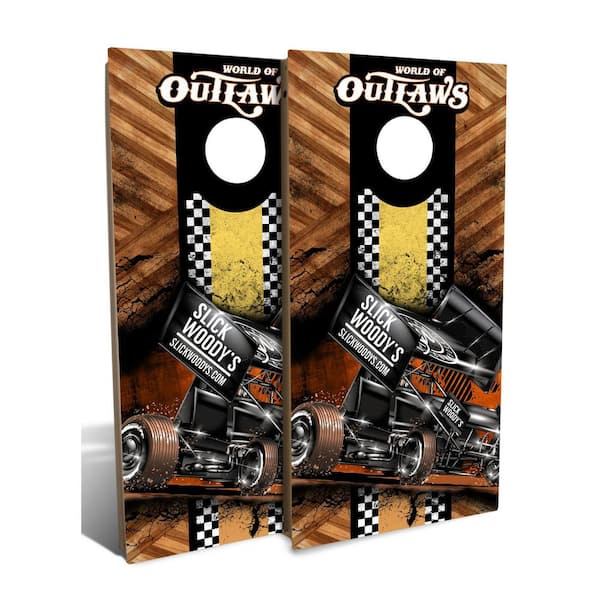 IPG Global Marketing World of Outlaws Slick Woody's Sprint Car Cornhole Board Set (Includes 8 Bags)