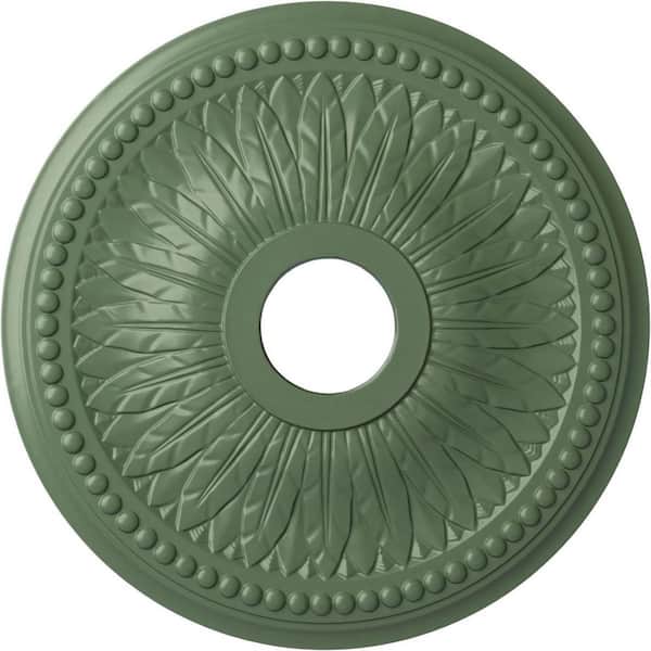 Ekena Millwork 1-1/2" x 18" x 18" Polyurethane Bailey Ceiling, Hand-Painted Athenian Green