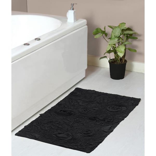 HOME WEAVERS INC Modesto Bath Rug 100% Cotton Bath Rug Set, Machine Wash, 21 in. x34 in. Rectangle, Gray