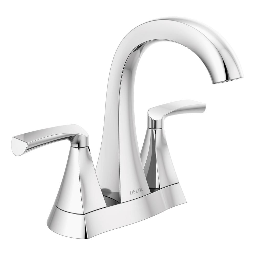 Delta Pierce 4 in. Centerset Double Handle Bathroom Faucet in Chrome, Grey