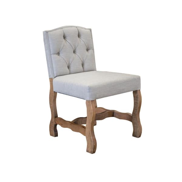 Benjara Brown and Ivory Polyester Arched Back Dining Chair (Set of 2)