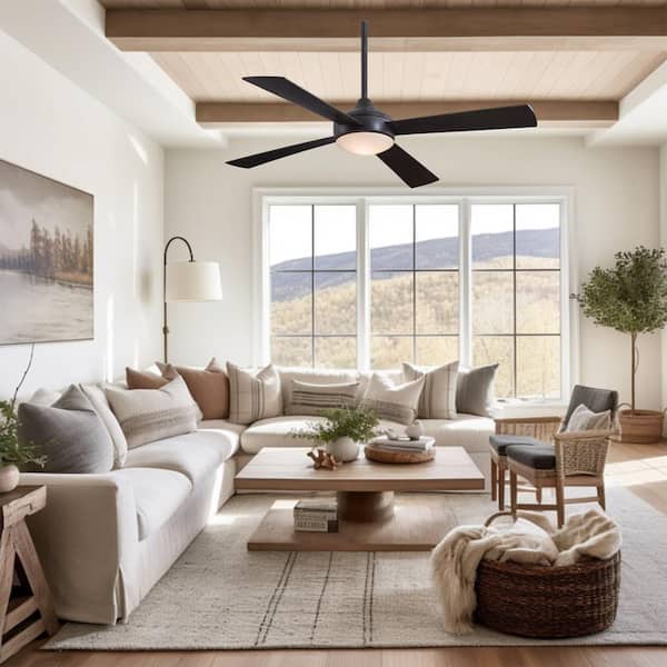 Aluma 52 in. LED Indoor Oil Rubbed Bronze Ceiling Fan with Light and Wall Control
