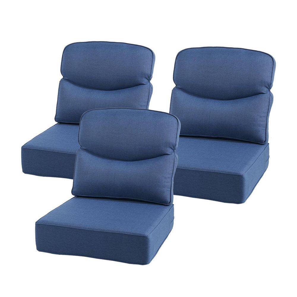 22 in. x 24 in. x 6 in. 6-Piece Olefin Deep Thick Outdoor Lounge Chair Sofa Replacement Seat & Back Cushion Set in Blue price history on PriceWatchPro