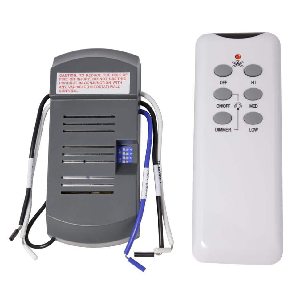 White Handheld Ceiling Fan Remote with Dimmer and 3-Speed Control