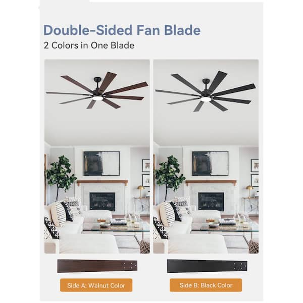 MAQS 14K　ID65 125mm MOKSILED 72 in. Indoor/Outdoor Matte Black DC Motor Ceiling Fan