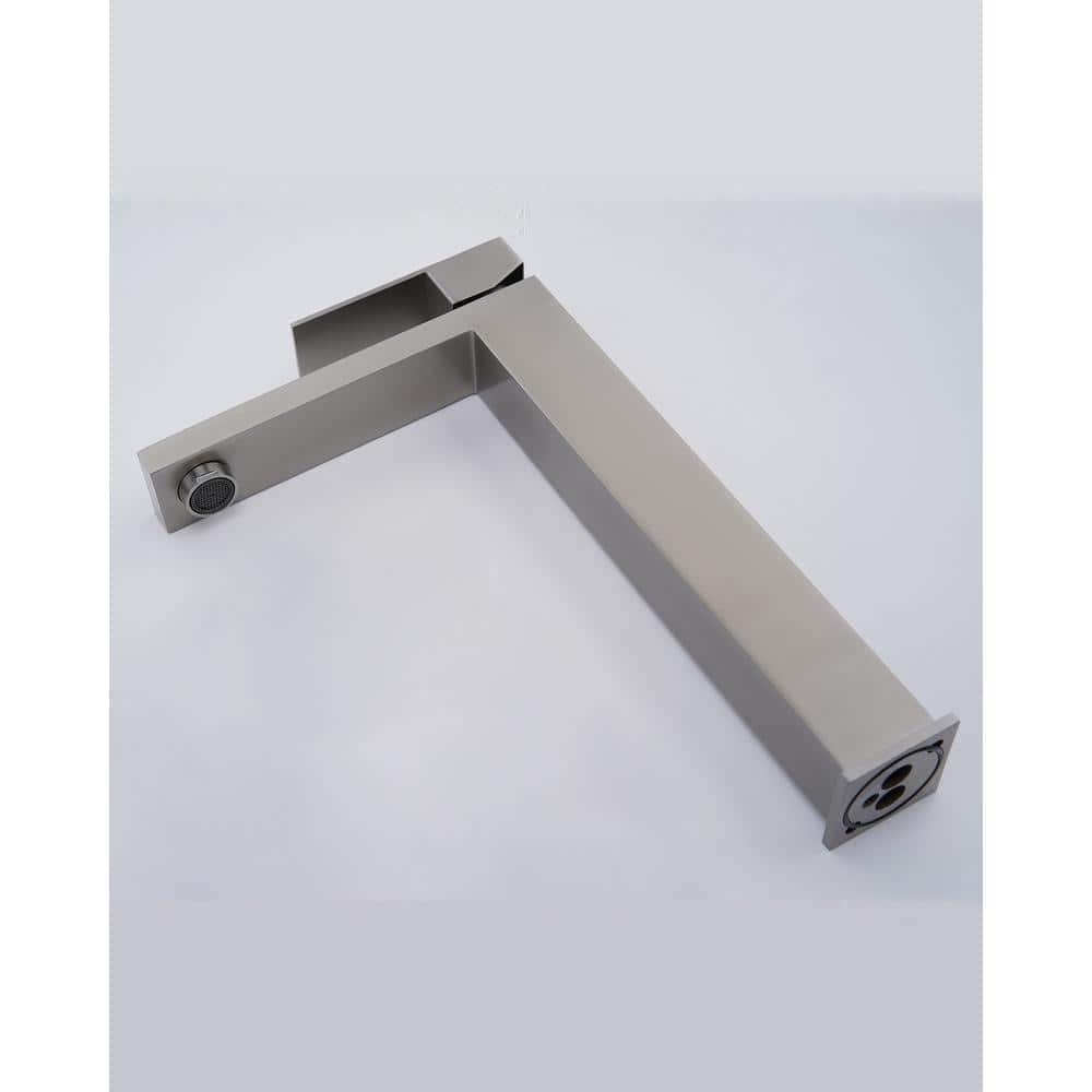 Brushed Nickel High Arc Single Handle Bathroom Faucet