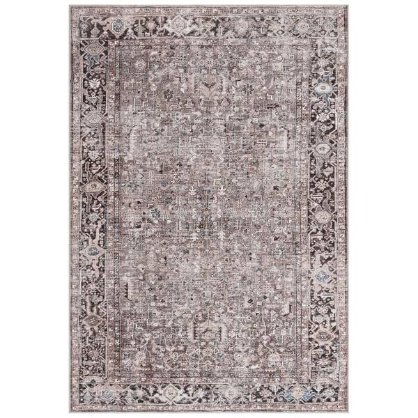 Everwash Callaghan Edith Lavender Grey 5 ft. x 7 ft. Geometric Machine Washable Area Rug