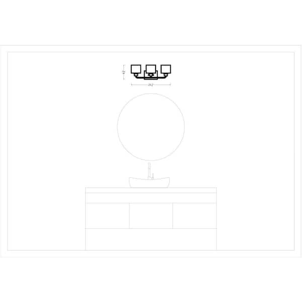 Generation Lighting - Canfield 23 in. 3-Light Chrome Minimalist Modern Wall Bathroom Vanity Light with Etched White Glass Shades and LED Bulbs