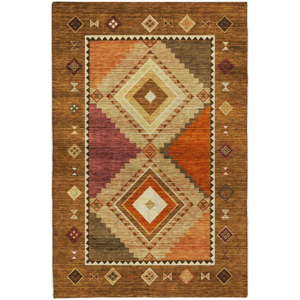 Dream Shag Premium Machine Washable Abstract ADS177 Brown 5 ft. x 7 ft. 6 in. Area Rug price history on PriceWatchPro