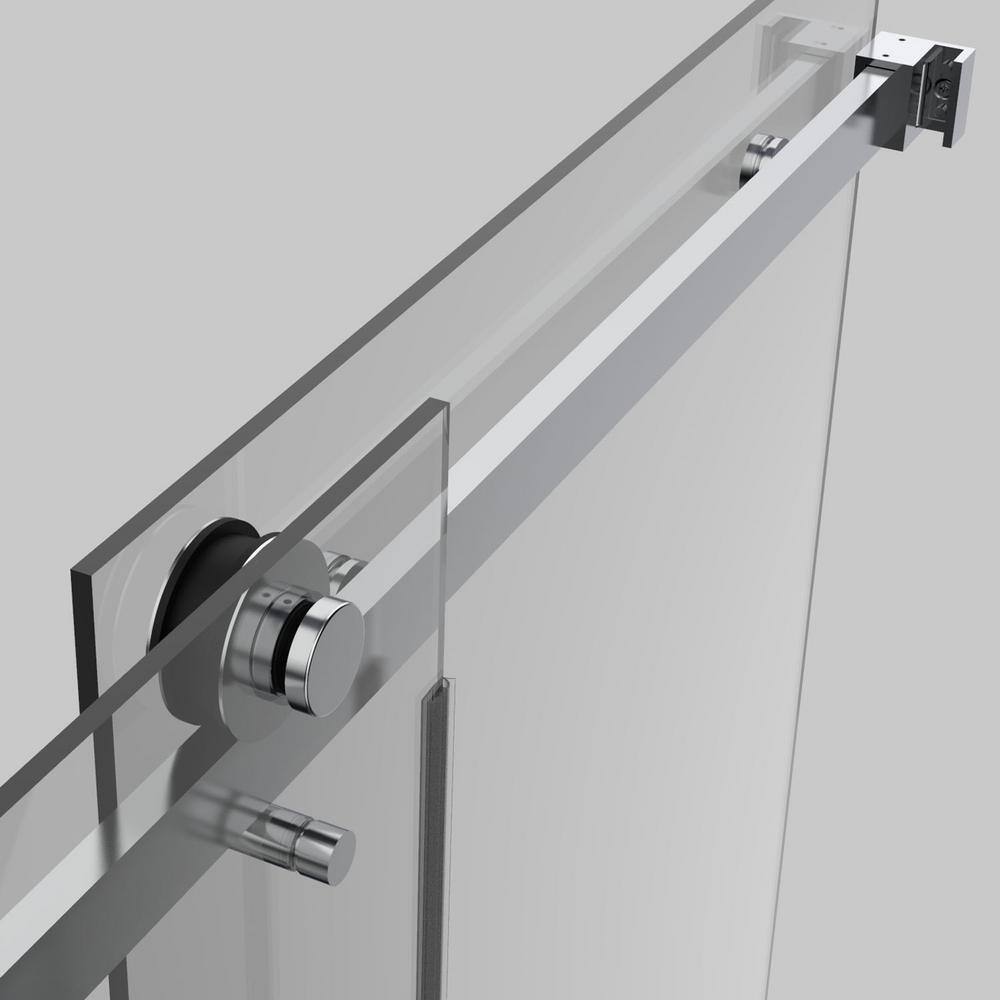 60'' W 76'' H Chrome Frameless Sliding Shower Enclosure