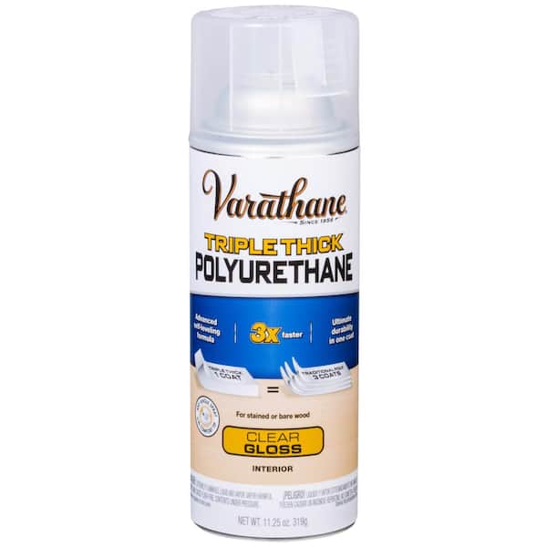 Varathane 11 oz. Clear Gloss Triple Thick Polyurethane Spray 318288 - The  Home Depot