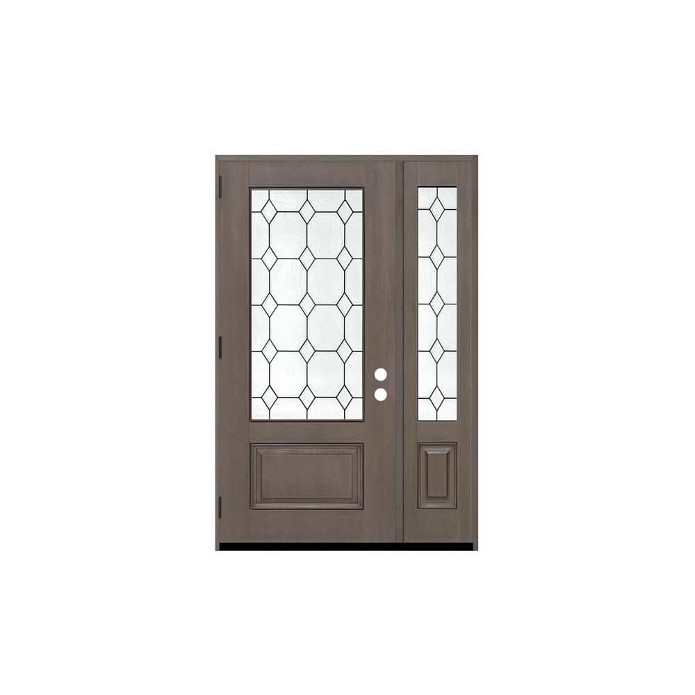 Regency 51 x 80 in. 3/4L Marquise Glass RHOS Ashwd Stain Mahogany Fiberglass Prehung Front Door w/12 in. - 3/4 SL 6-9/16 price history on PriceWatchPro