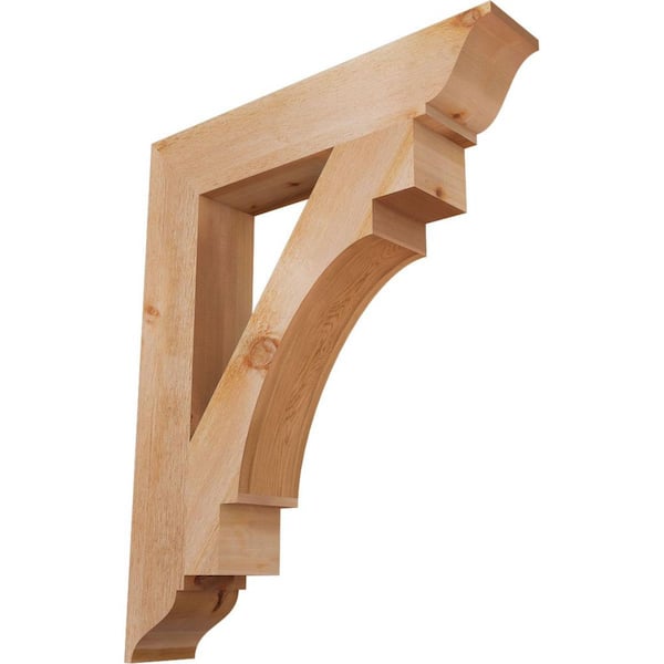 Ekena Millwork 6 in. x 40 in. x 32 in. Western Red Cedar Merced Traditional Rough Sawn Bracket