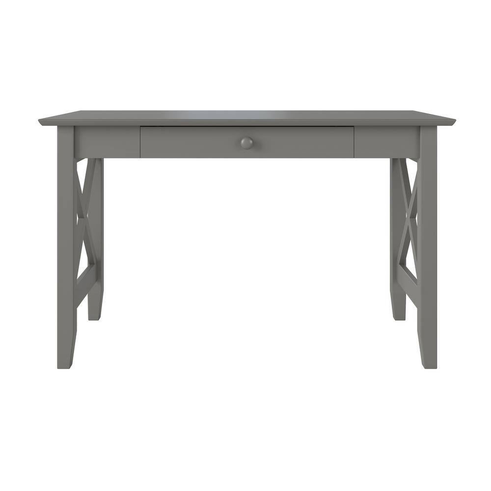Mission-Inspired 48" Solid Hardwood Desk with Drawer in Gray