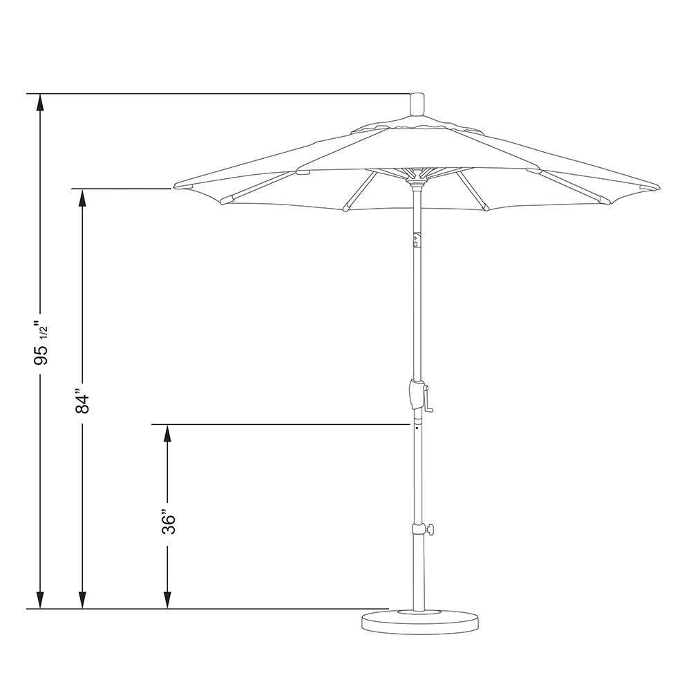 Navy Blue Pacifica Octagonal Outdoor Umbrella with Metal Pole