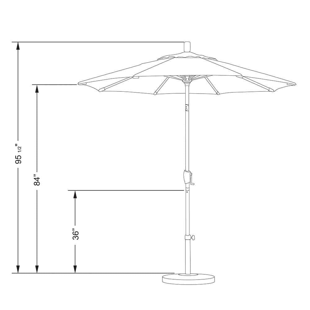 7.5 ft. Orange Canvas Octagonal Patio Umbrella with Black Aluminum Pole