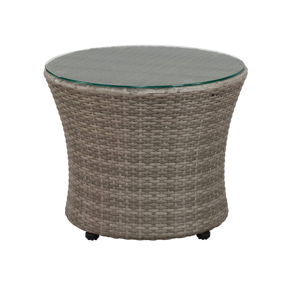 Gray All-Weather Wicker Outdoor Bistro Set with Cushions