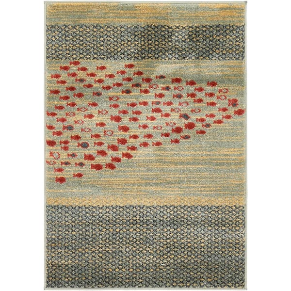Unique Loom Fars Jordan Light Blue 2' 2 x 3' 0 Area Rug