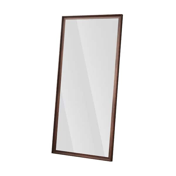 31 in. W x 70 in. H Rectangular Framed Full Length Wall Bathroom Vanity Mirror in Brown