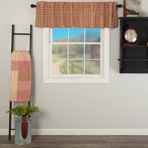 Sawyer Mill Plaid 72 in. L x 16 in. W Cotton Valance in Country Red Dark Tan