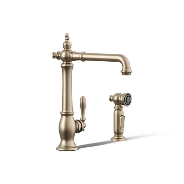 Artifacts Single-Handle Standard Kitchen Faucet in Vibrant Brushed Bronze