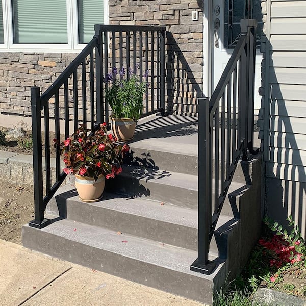 Peak Aluminum Railing 2 in. H x 3 in. W Matte Black Aluminum Deck Railing Wall Mount Bracket Kit for 36 in. high system