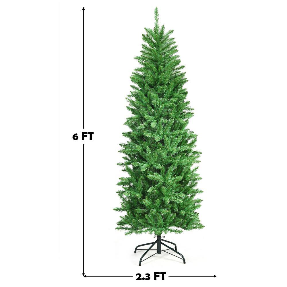 6' Green Pre-Lit Artificial Fir Christmas Tree with LED Lights