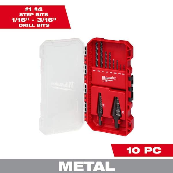 Black Oxide Step Drill Bit Set (10-Piece)