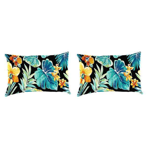 Jordan Manufacturing Beachcrest Outdoor Toss Pillows, Caviar, 12 Jordan Manufacturing Beachcrest Outdoor Toss Pillows, Caviar, 12