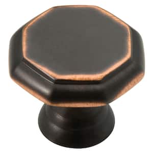 Athens 1-1/8 in. (28mm) Bronze with Copper Highlights Octagon Cabinet Knob (10-Pack)