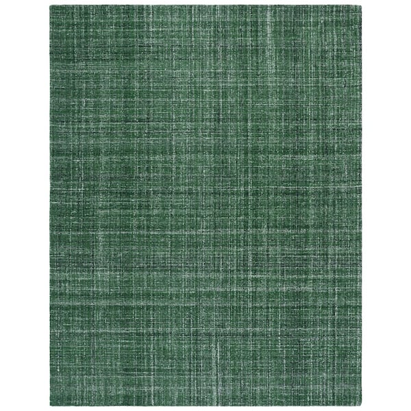 Abstract 8 ft. x 10 ft. Dark Green Classic Marle Area Rug