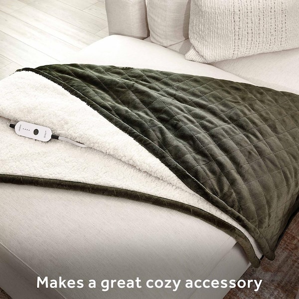 Sunbeam 50 x 60 Quilted Nordic Velvet Reverse Sherpa