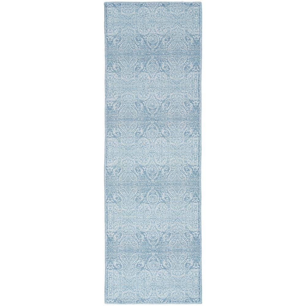 Waverly Washables Collection Aqua 2 Ft X 6 Ft Damask Contemporary   Aqua Waverly Area Rugs 892652 64 1000 