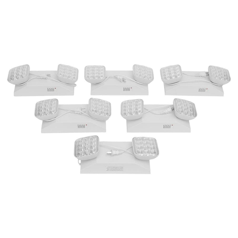 6-Watt Equivalent 110-Volt Integrated LED White Emergency Exit Light Adjustable 2 Head (6-Pieces) price history on PriceWatchPro