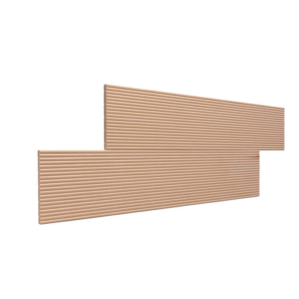 Unfinished White Wood Reeded Panel Moulding, 5 x 96 inches