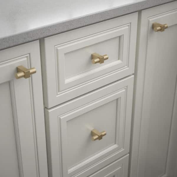 (25-Pack) Artesia 1-3/4 in. (44 mm) Modern Champagne Bronze T-Shaped Bar Cabinet Knobs