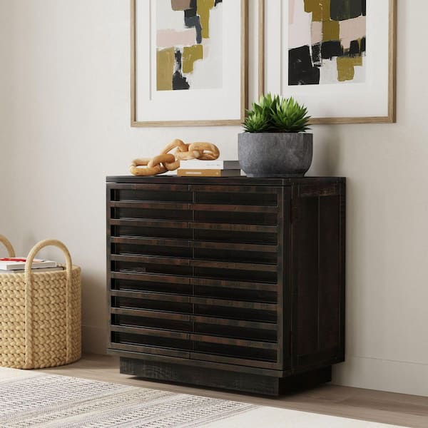 Idris Leathered 31 in. Accent Chest 0 Drawers