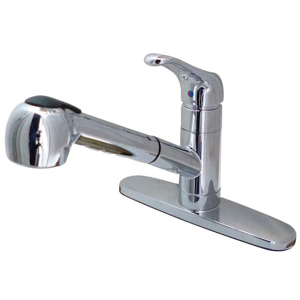 Kingston Brass Single-Handle Pull-Out Sprayer Kitchen Faucet in Polished Chrome