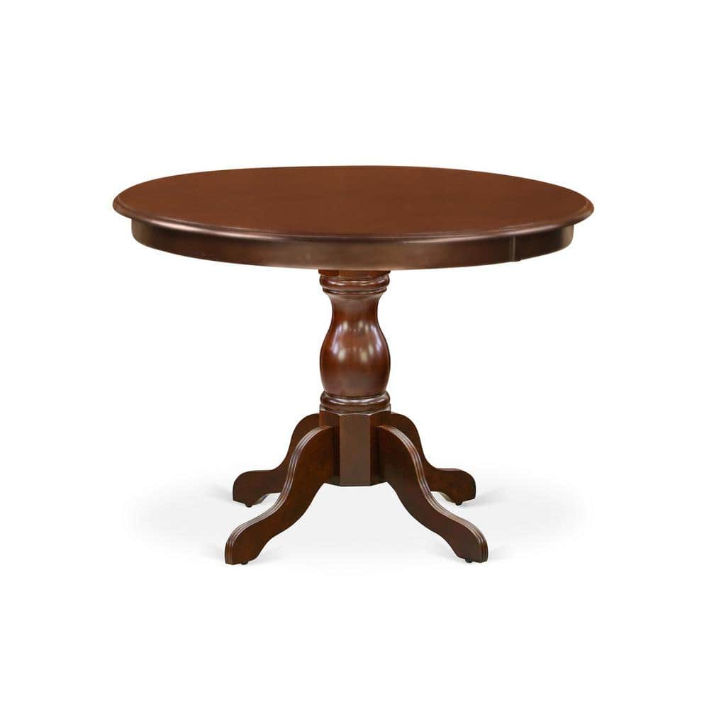 5-Piece Mahogany Finish Solid Wood Top Dining table with 4 Chairs with Lattice Back