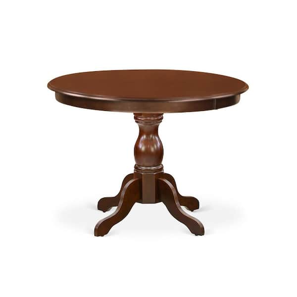 East West Furniture 5-Piece Mahogany Finish Solid Wood Top Dining table with 4 Chairs with Lattice Back