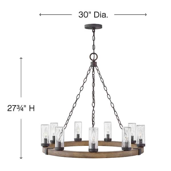 Sawyer 9-Light Sequoia Outdoor Single Tier Chandelier Sawyer 9-Light Sequoia Outdoor Single Tier Chandelier