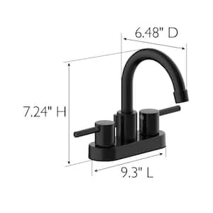 Eastport II 4 in. Centerset 2-Handle Bathroom Faucet in Matte Black
