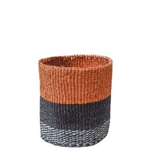 Handwoven Sisal Planter in Brown/Black/Chequered